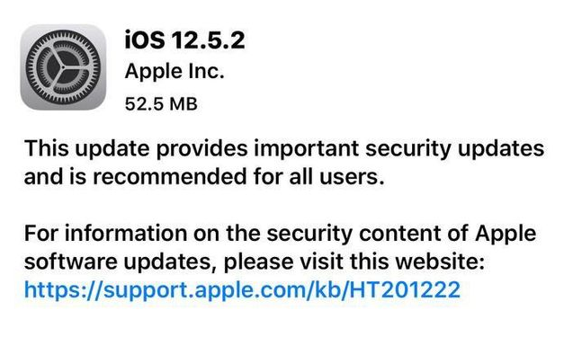 孝感苹果手机维修分享iOS12.5.2发布，建议所有老苹果用户安装 